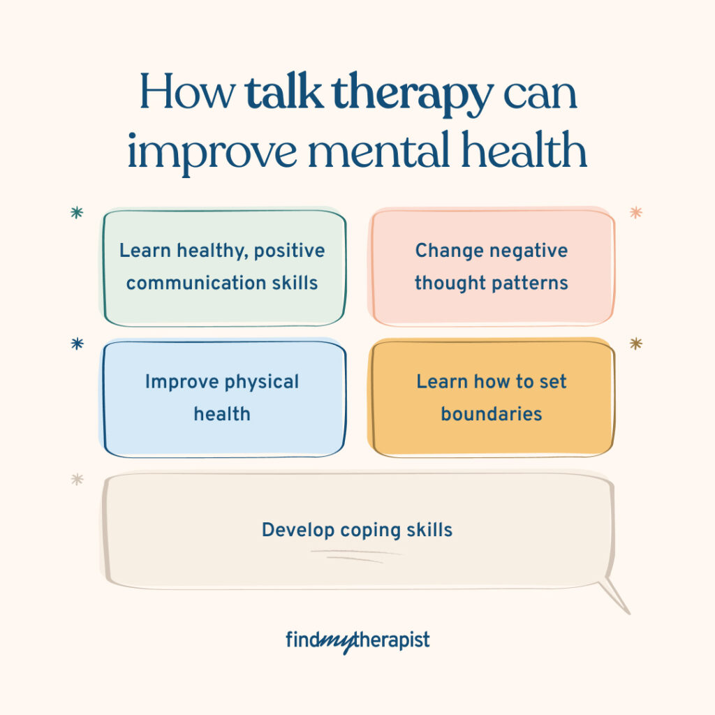 How talk therapy can improve mental health infographic